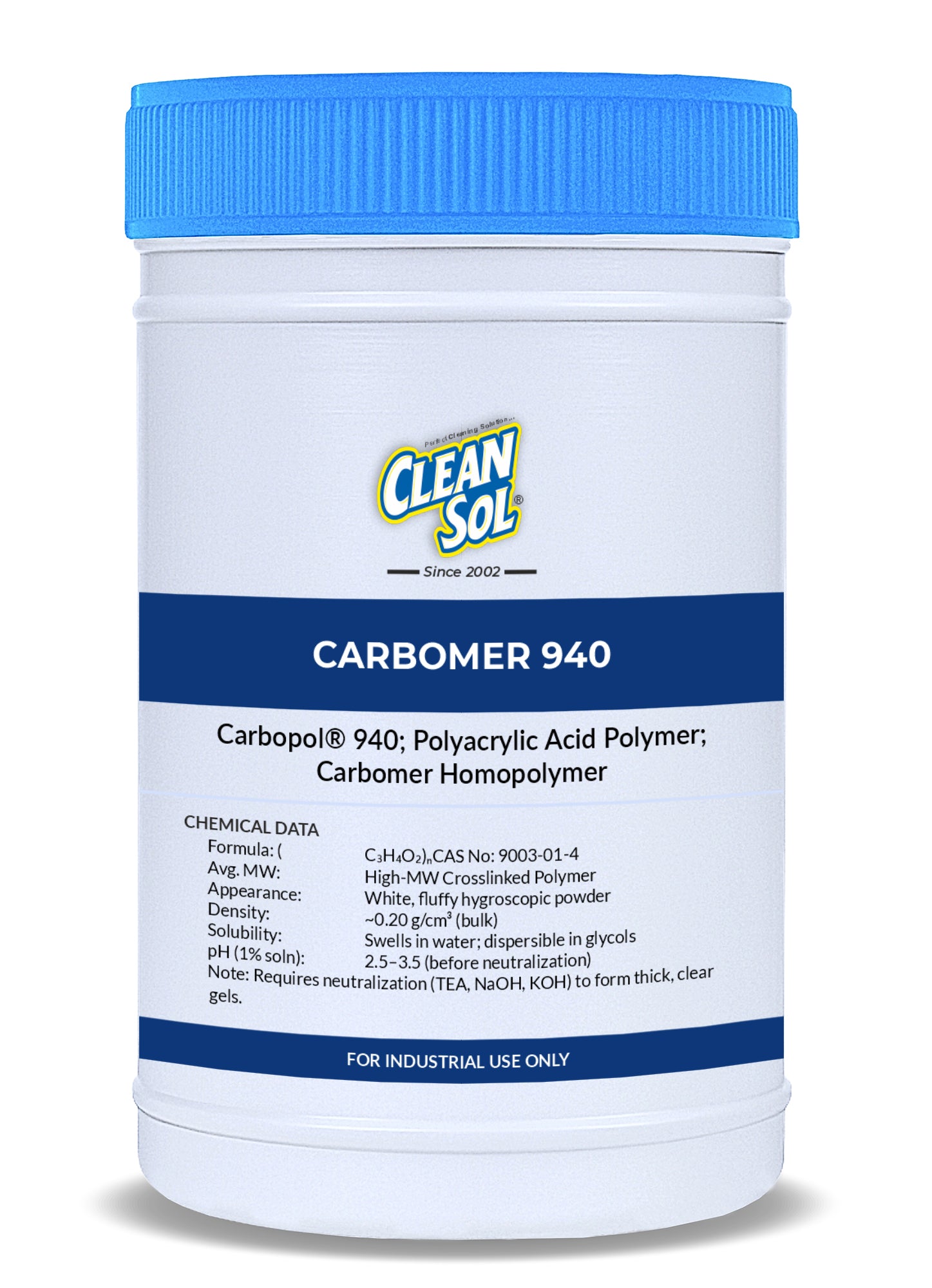 Cleansol Carbomer 940 – High-Quality Thickening Agent for Gels, Cosmetics & Personal Care Formulations