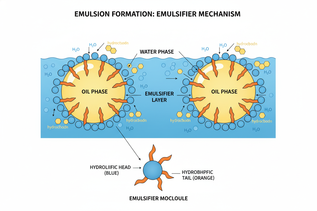 chemistry of emulsion by emulsifier