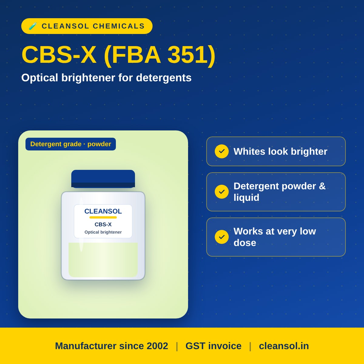 Cleansol Tinopal CBS-X Optical Brightener 100g
