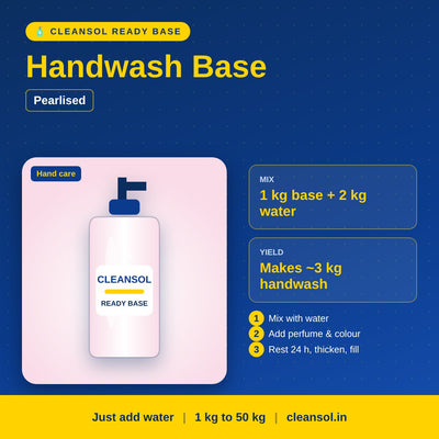 Cleansol Handwash Base – Pearlised (Concentrate, 1 kg makes ~3 kg)