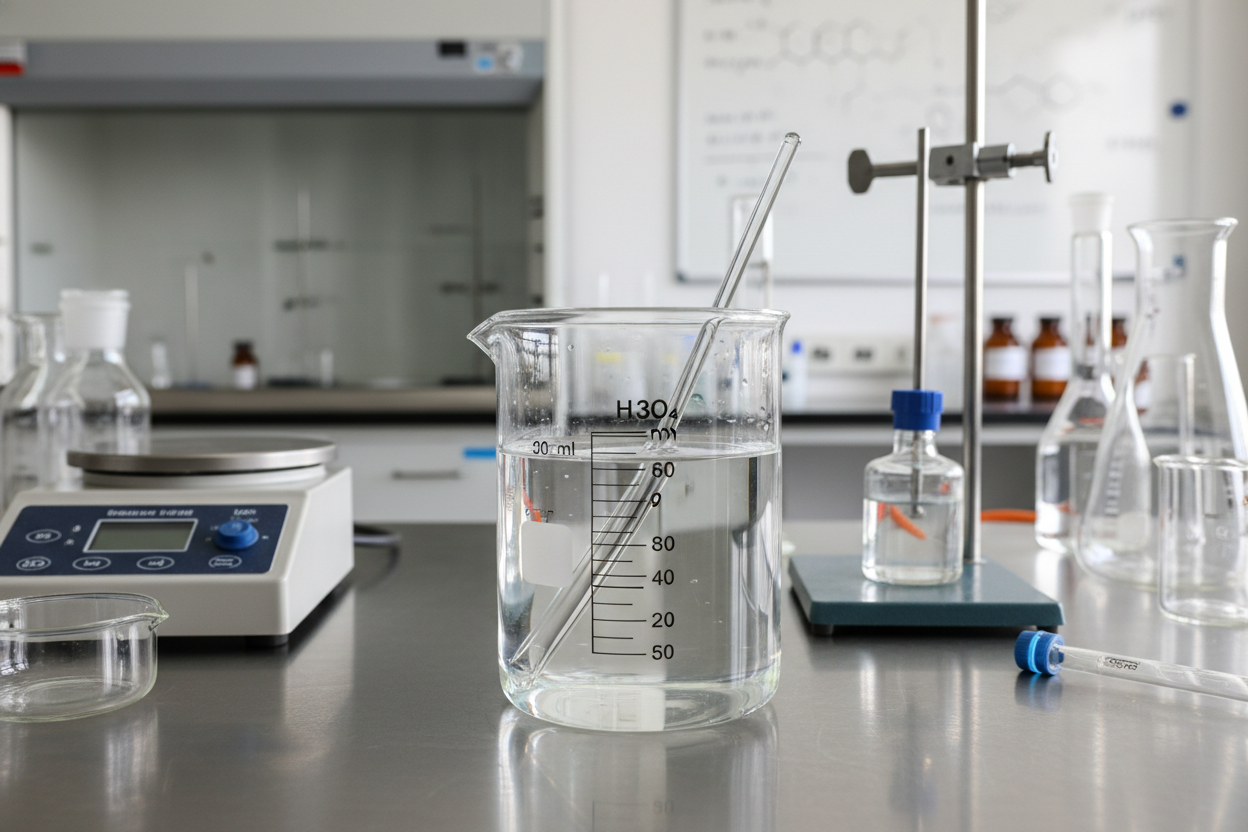 phosphoric acid in measuring beaker