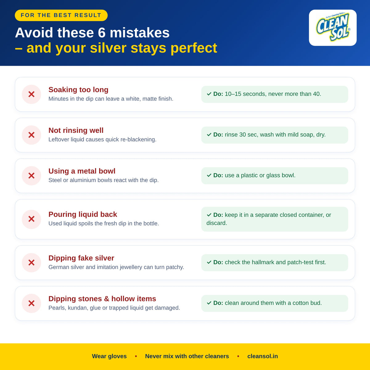 Silver dip tips – 6 mistakes to avoid for best results