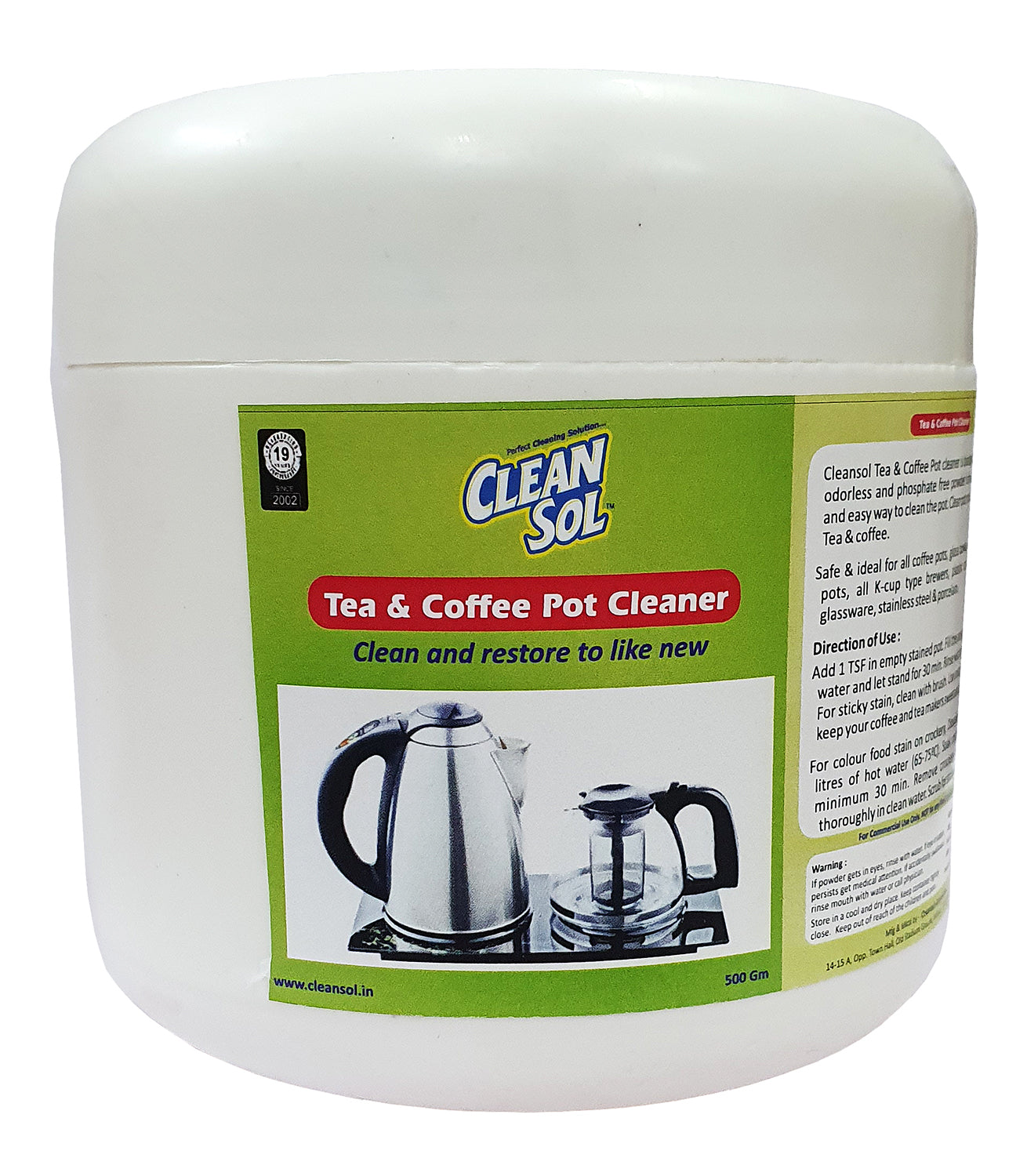 Cleansol Tea & Coffee Stain Pot Cleaner powder – 500 Gram