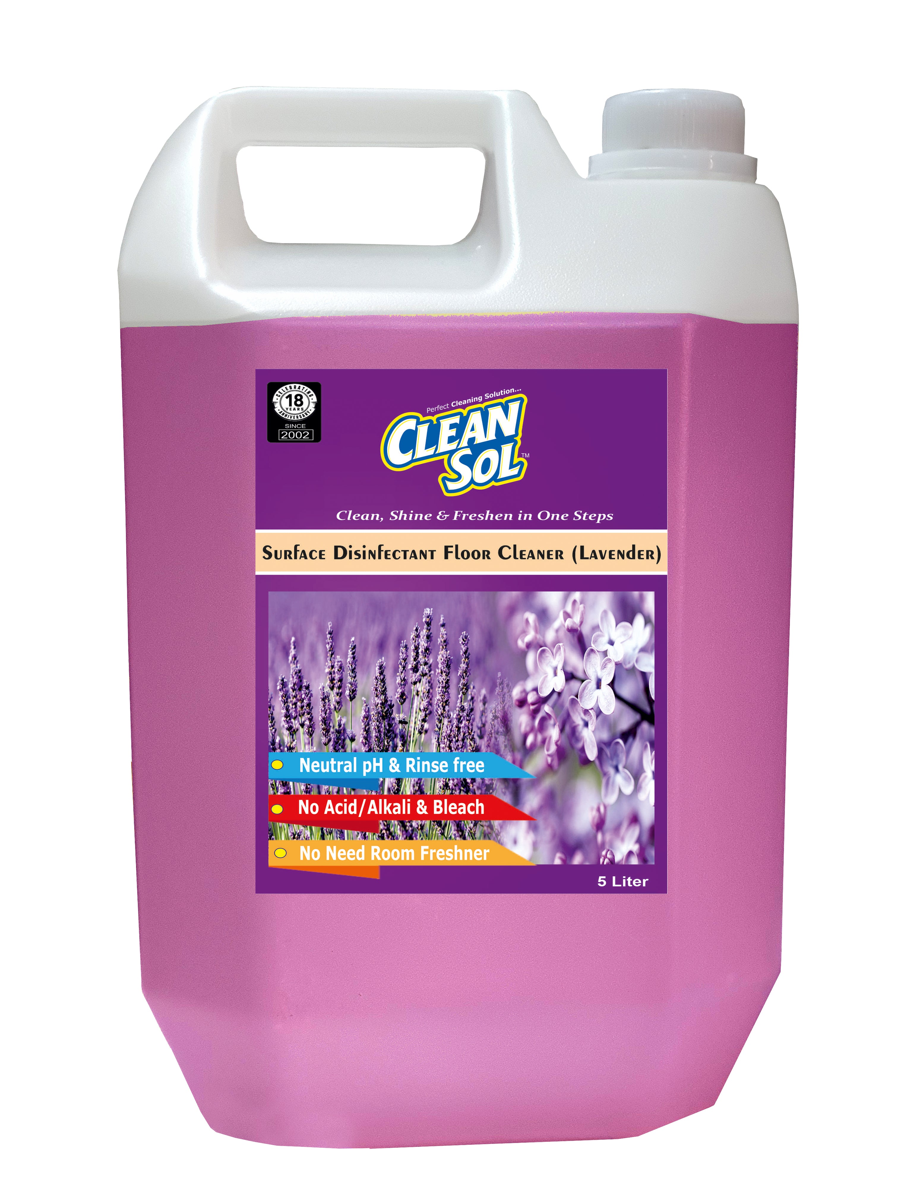 Cleansol Surface Disinfectant Floor Cleaner (Lavender) - 5 Ltr