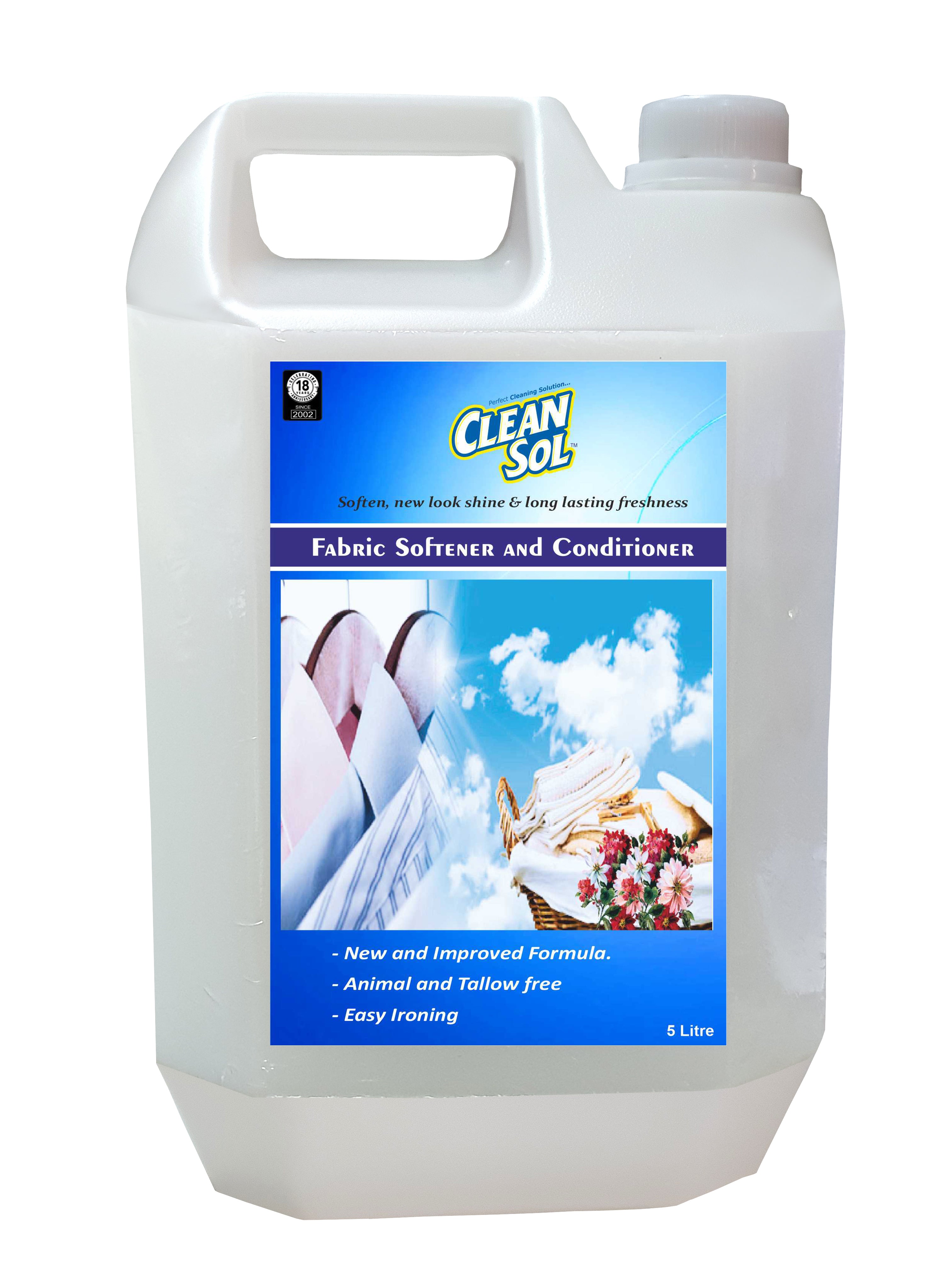 Cleansol Fabric Softener and Conditioner for Cloth After Wash – 5 Litre