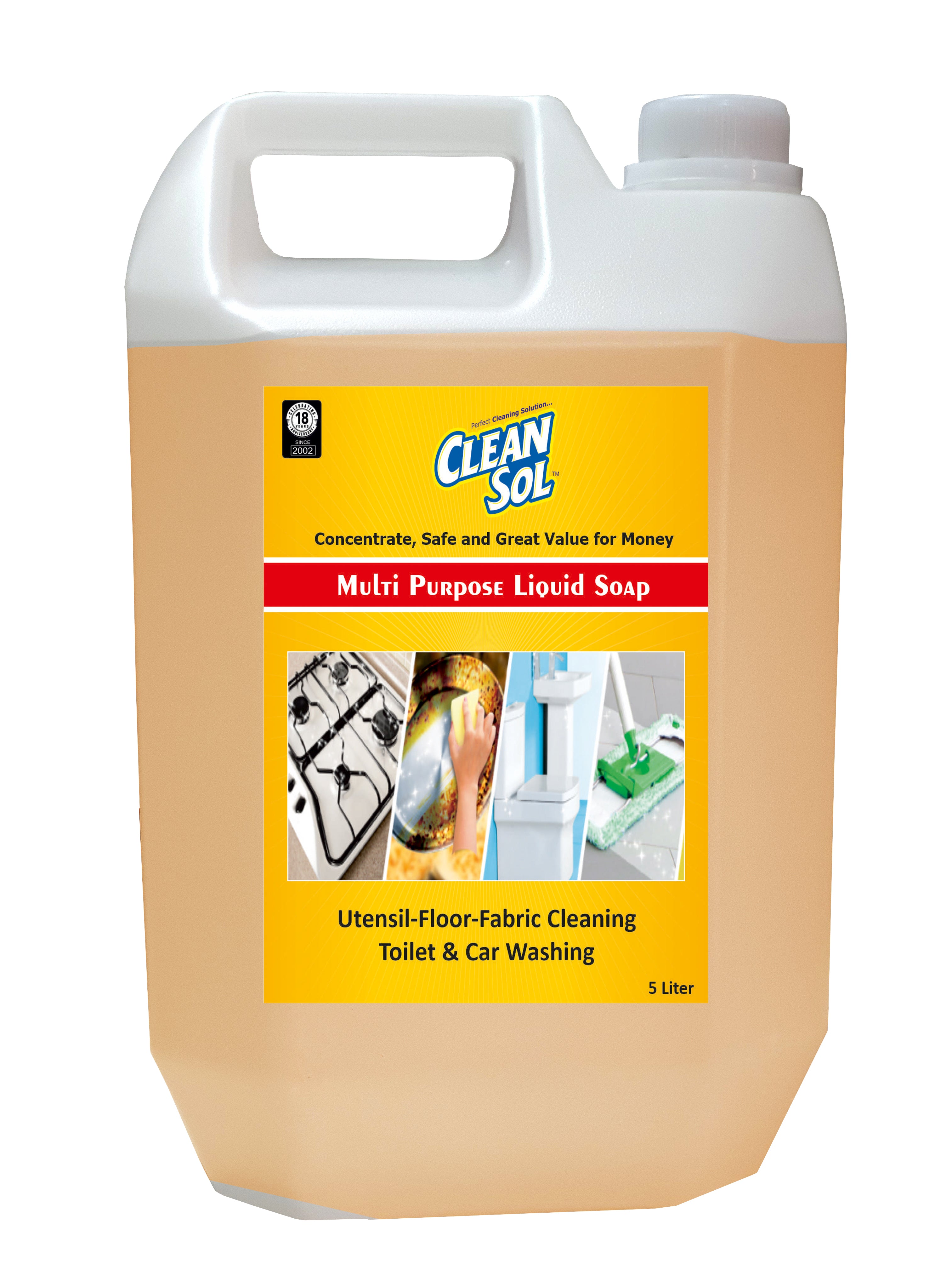 Cleansol Concentrate Multipurpose Liquid soap/Teepol (5L) - Dishwash liquid/Powerful Floor Cleaner