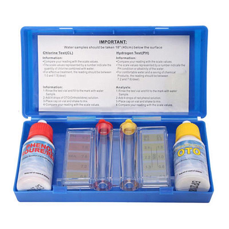 Pool Test Kit Instructions Swimming Pool pH & Chlorine Testing Kit | 2-Way Liquid Reagent Test fo